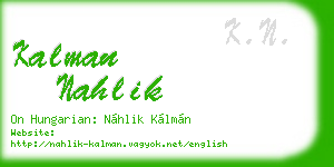 kalman nahlik business card