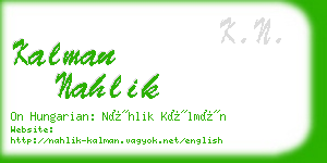kalman nahlik business card